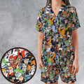 Danny Phantom Characters Collage Satin Short-Sleeve Pajamas Set