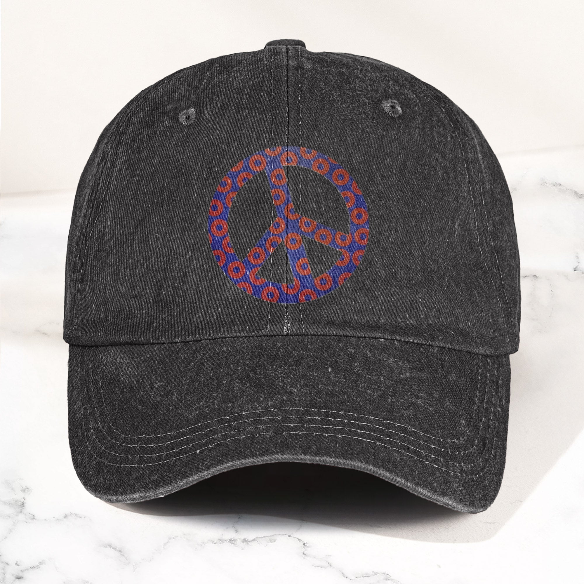 Phish Donut Peace Sign Denim Cap Retro Music Phish Cap Gift For Dad (With Box)