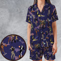 Horror Pin Up Girls Satin Short-Sleeve Pajamas Set