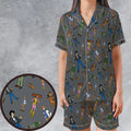 Nostalgic Gang The Fonz and the Happy Days Gang Satin Short-Sleeve Pajamas Set