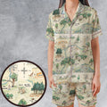 Hundred Acre Wood Map Satin Short-Sleeve Pajamas Set
