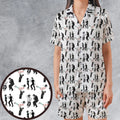 Frankenstein And Bride Dance Movies Dance Scene Mashup Satin Short-Sleeve Pajamas Set