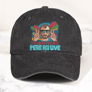 Beatles Ringo Starr Warning You With Peace and Love Denim Cap Retro Rock Music Fan Cap (With Box)