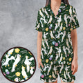 Tiki Room Showgirls Satin Short-Sleeve Pajamas Set
