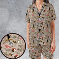 Indiana Jones Patterns Satin Short-Sleeve Pajamas Set