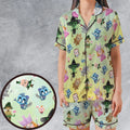 Glinda and Elphaba Meet and Greet Satin Short-Sleeve Pajamas Set