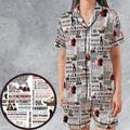 Inconceivable Quotes Satin Short-Sleeve Pajamas Set