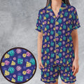 Pixel Dice DnD Satin Short-Sleeve Pajamas Set