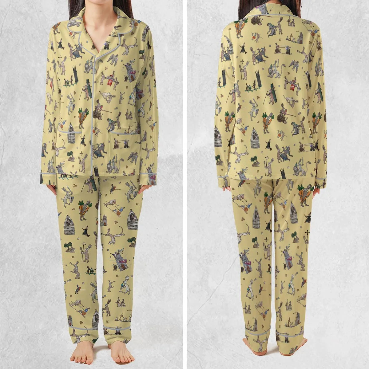 Killer Rabbit The Medieval Marginalia Pajamas Set