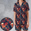Dark Side of the Tropics Satin Short-Sleeve Pajamas Set
