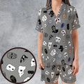 Masks of Phantom of Opera Satin Short-Sleeve Pajamas Set