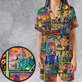 Ack! Ack! Ack! Mars Attacks Satin Short-Sleeve Pajamas Set