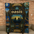 Oasis Band Sherpa Blanket Champagne Supernova Stained Glass Blanket