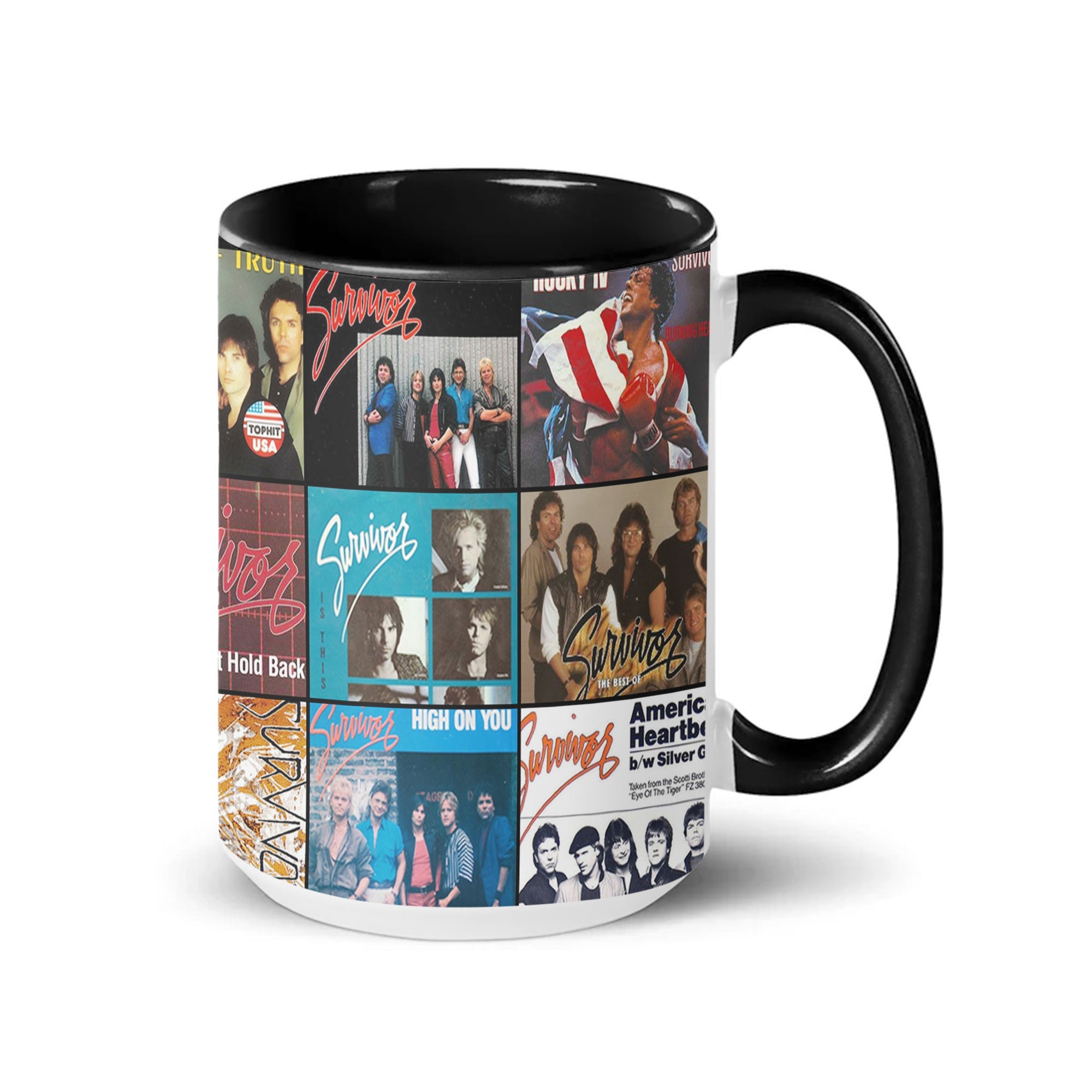 Survivor Accent Mug Classic Rock Album Cover Collage Gift