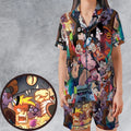 Gravity Falls Characters Pattern Satin Short-Sleeve Pajamas Set