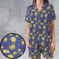 Trippy Simpsons Melting Satin Short-Sleeve Pajamas Set