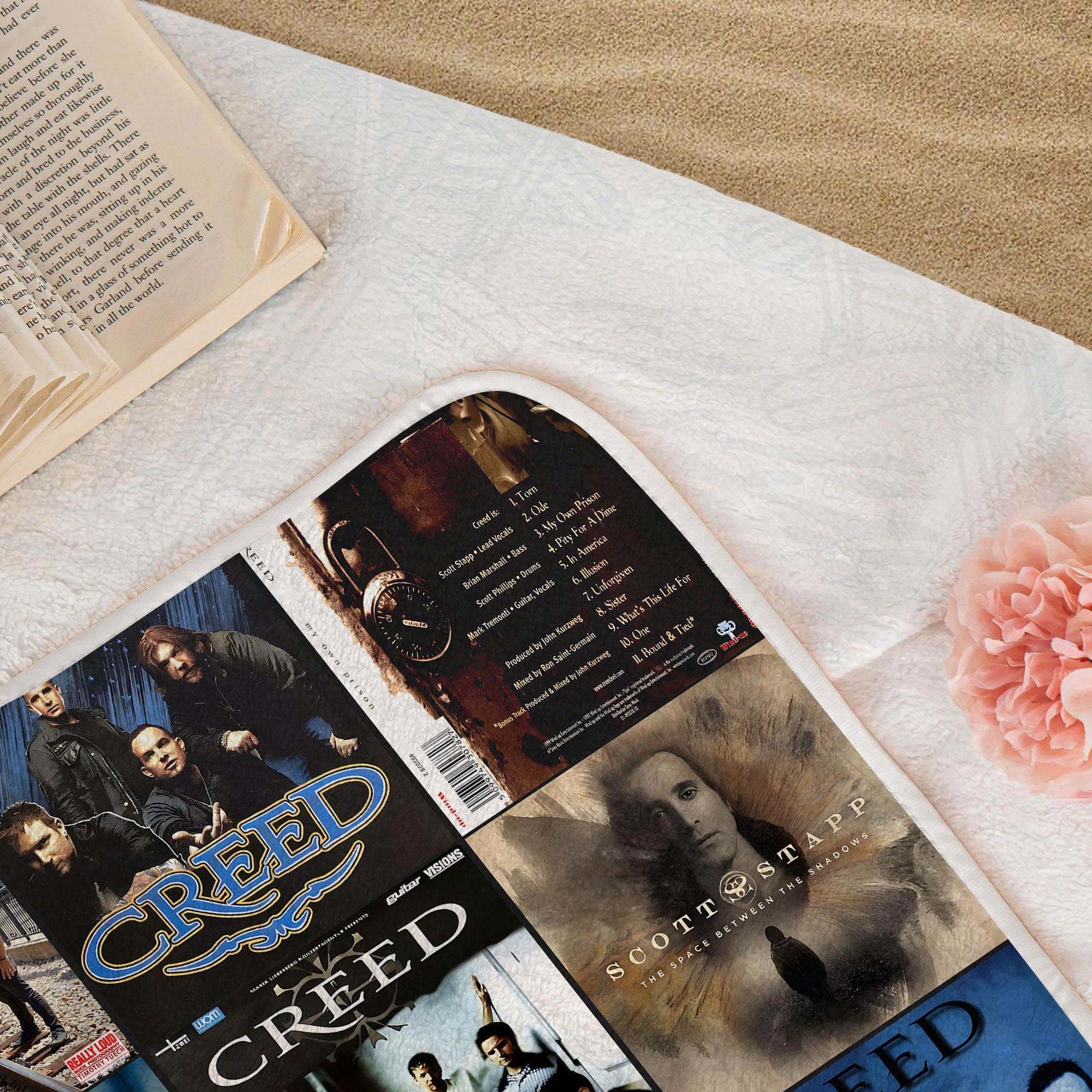 Creed Beach Towel Album Cover Collage Classic Rock Towel