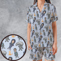 SciFi Chic Alien Satin Short-Sleeve Pajamas Set