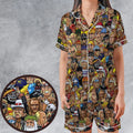 Classic Wrestlers Satin Short-Sleeve Pajamas Set