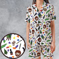 Joy Of Painting Bob Ross Satin Short-Sleeve Pajamas Set