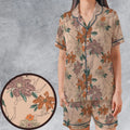 Star Wars Ships Floral Pattern Satin Short-Sleeve Pajamas Set
