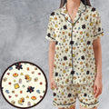Super Mario Characters Pattern Satin Short-Sleeve Pajamas Set