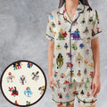 He-Man & Masters Of The Universe Characters Pattern Satin Short-Sleeve Pajamas Set