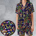 Christmas Movie Little Monsters Greamlins Satin Short-Sleeve Pajamas Set