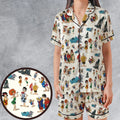 The Pebbles and Bamm Bamm Show Characters Satin Short-Sleeve Pajamas Set