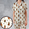 Pumpkin Sam Trick 'r Treat Horror Satin Short-Sleeve Pajamas Set