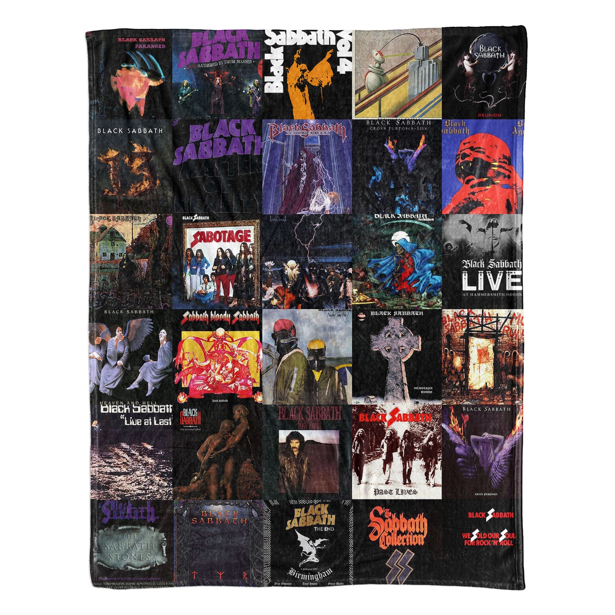 Black Sabbath Sherpa Blanket Album Cover Collage Heavy Metal Throw Blanket