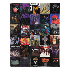Black Sabbath Sherpa Blanket Album Cover Collage Heavy Metal Throw Blanket