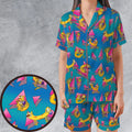CatDog Nickelodeon Pattern Satin Short-Sleeve Pajamas Set