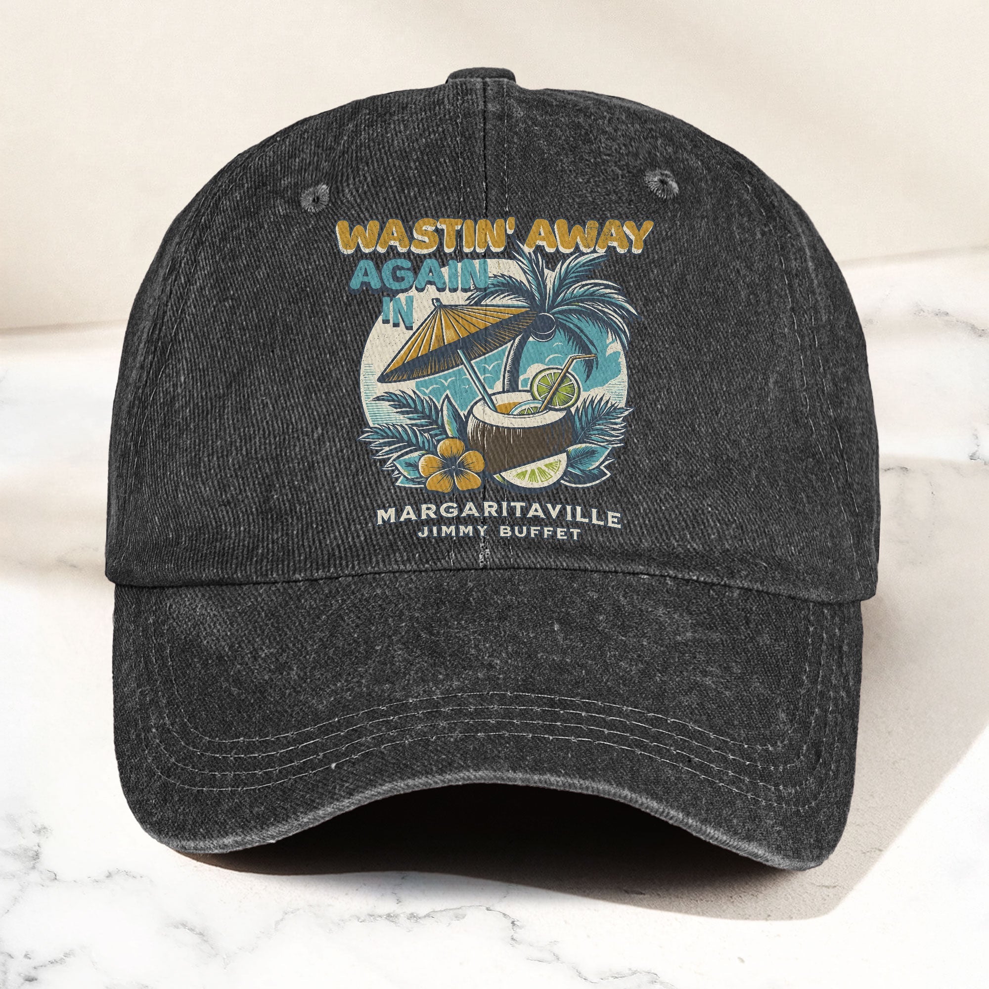 Margaritaville Denim Cap Retro Jimmy Buffett Inspired Dad Hat (With Box)