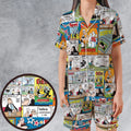 Olive Oyl Popeye Comic Satin Short-Sleeve Pajamas Set
