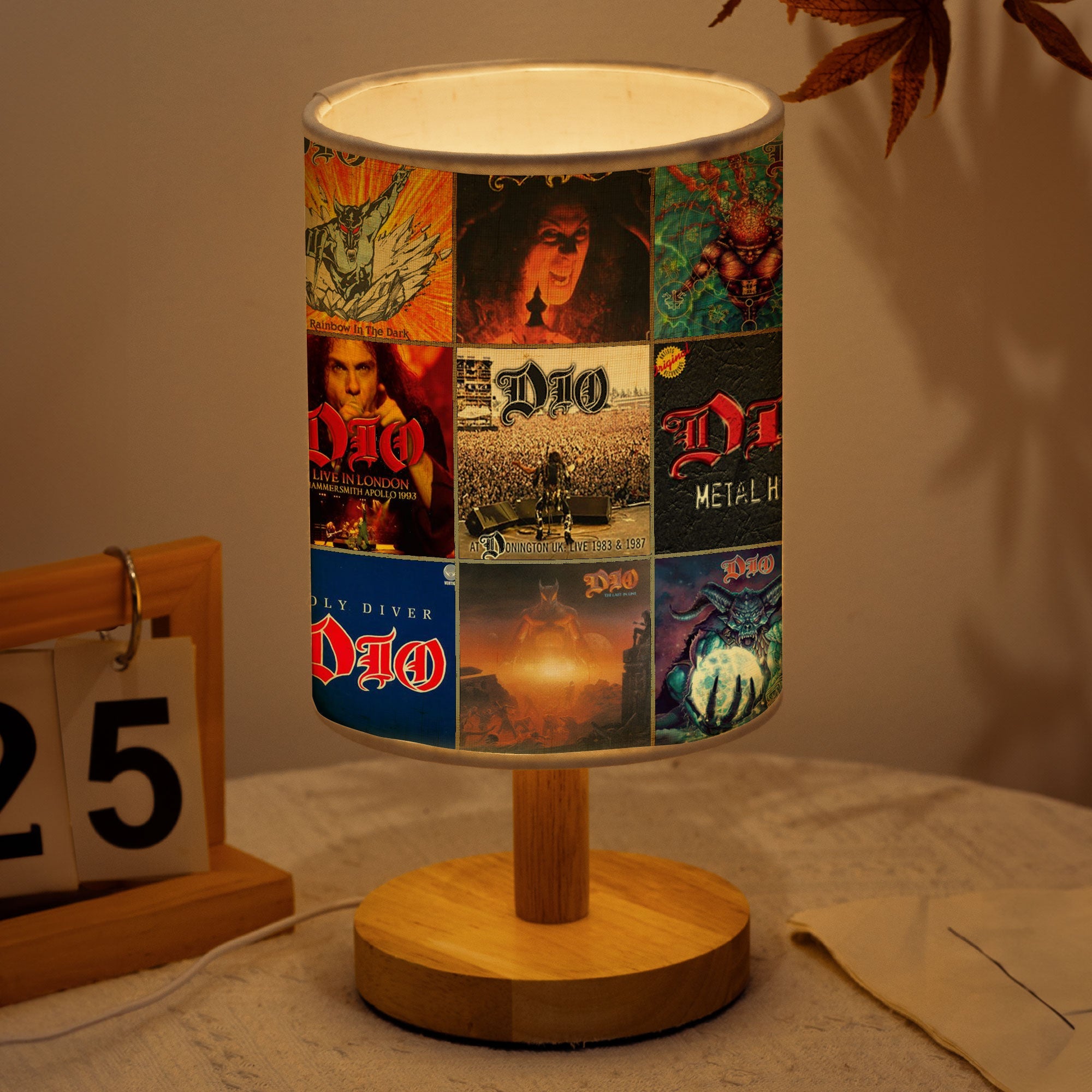 Dio Album Covers Fabric Lamp Heavy Metal Legend Table Lamp, Retro Music Home Décor Gift for Rock Fans