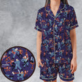 The Battle Freddy vs Jason Nightmare on Elm Street Friday the 13th Satin Short-Sleeve Pajamas Set