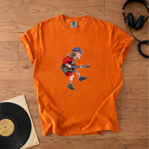 Angus Young Ripping On His Guitar Comfort Tee Classic Music Graphic Shirt