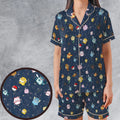 Gengar as Eevee The Eeveelutions Pokemon Satin Short-Sleeve Pajamas Set