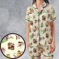 NBC Vintage Cartoon Satin Short-Sleeve Pajamas Set