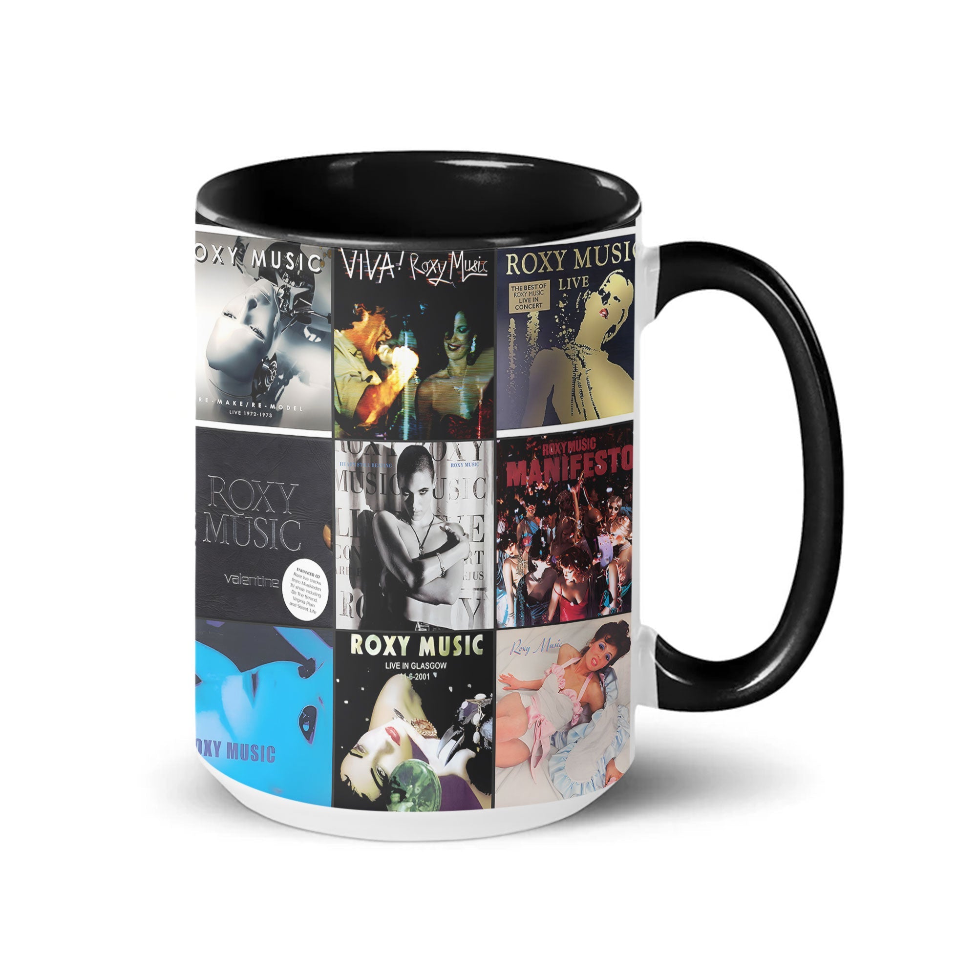Roxy Music Accent Mug Classic Album Cover Collage Gift for Art Rock Fans