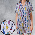 Future Time Futurama Adventure Time Mashup Satin Short-Sleeve Pajamas Set