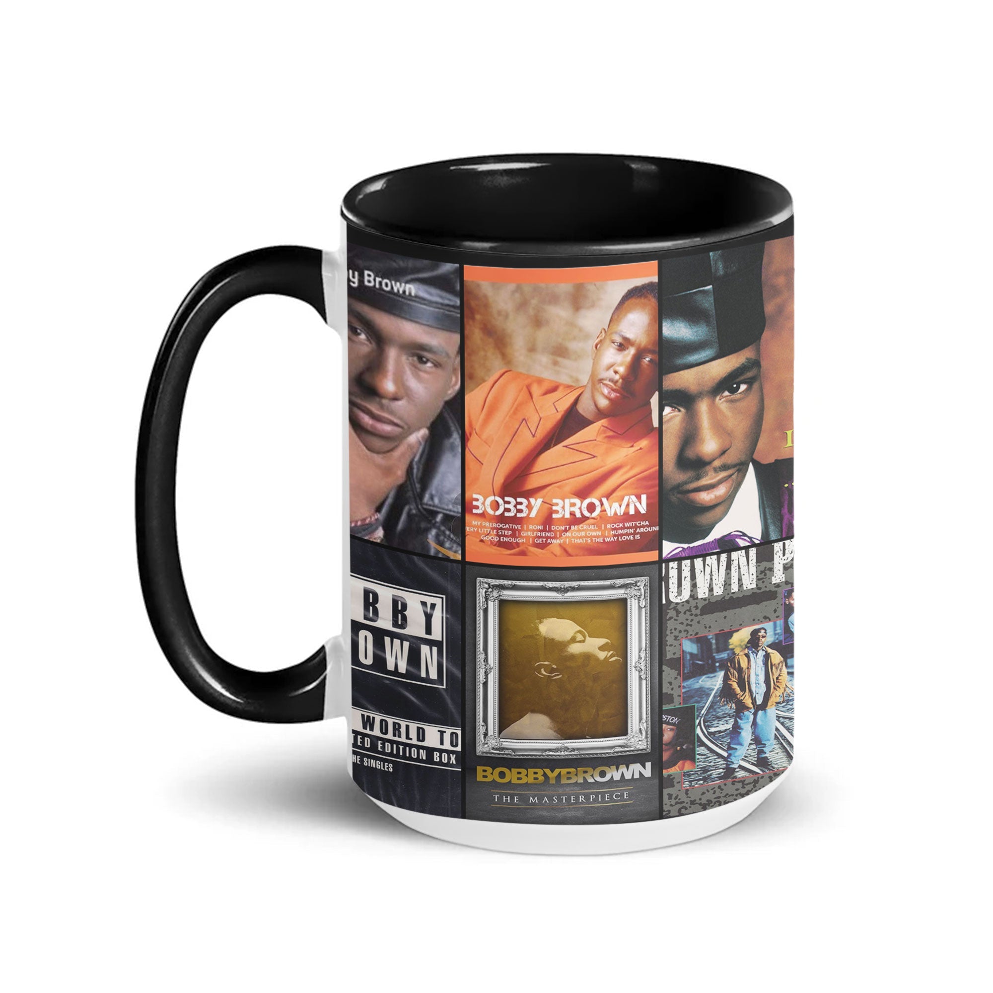 Bobby Brown Accent Mug Classic Album Cover Collage Gift for R&B Fans