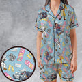 Marty McFly Dr. Emmett Brown Back To The Future Satin Short-Sleeve Pajamas Set
