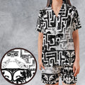 Xenomorph Alien Maze Satin Short-Sleeve Pajamas Set