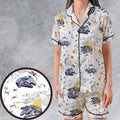 Millennium Falcon Patterns Star Wars Satin Short-Sleeve Pajamas Set