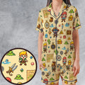 Quest Mode On The Legend of Zelda Satin Short-Sleeve Pajamas Set