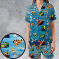 Chasing The Rescuers Characters Satin Short-Sleeve Pajamas Set