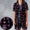 Wyld Stallyns Bill and Ted's Excellent Adventure Character Satin Short-Sleeve Pajamas Set