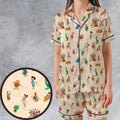 Bedrock The Flintstones Satin Short-Sleeve Pajamas Set
